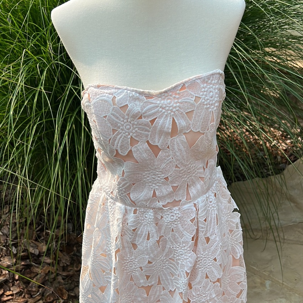 Eleanor Strapless Cutout Dress Nude Lining